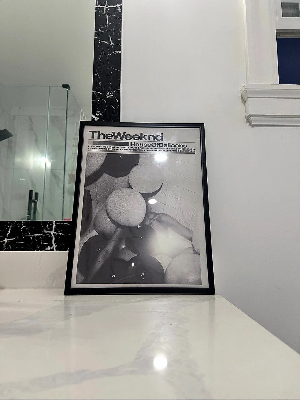 The Weeknd House of Balloons Album Poster Framed Poster Black & White